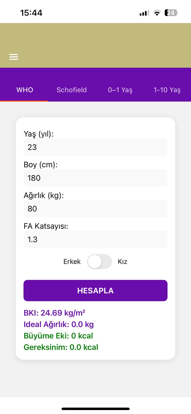 Nutrition Calculator Screen